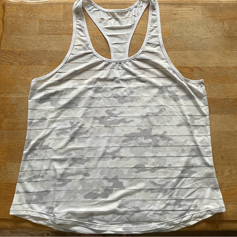 3/$18 ZYIA White and Gray Camo Havana Tank Top